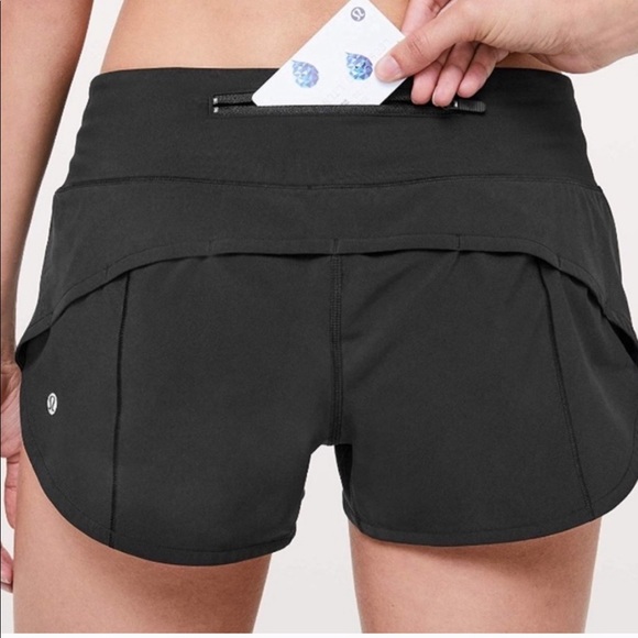 lululemon athletica Pants - Lululemon Run Speed Shorts Size 4 Solid Black MINT